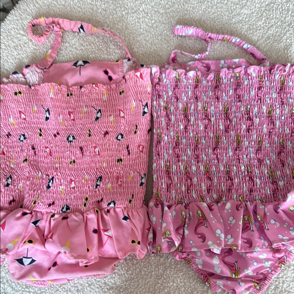 Rachel Riley Pink Ruffled Swimsuits with Fun Prints - Picture 4 of 5